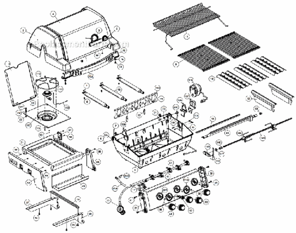 Page A Diagram and Parts List for 9868-74  Broil King Grill